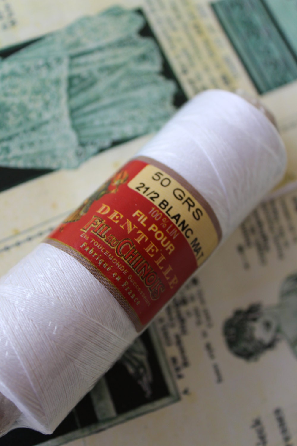 Sajou White Matt Linen Fil au Chinois Lace Making Thread- All Sizes- 18-60