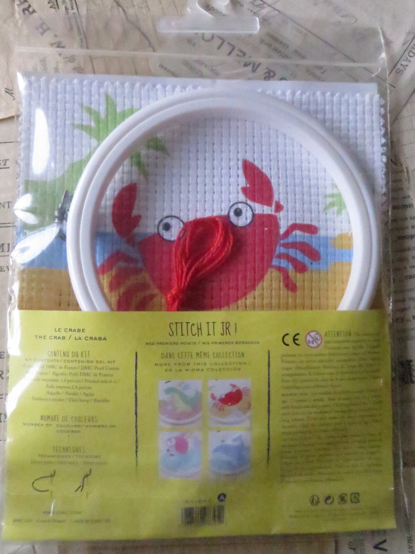 DMC Children's Stitch It JR Cross Stitch Embroidery Kit- The Crab