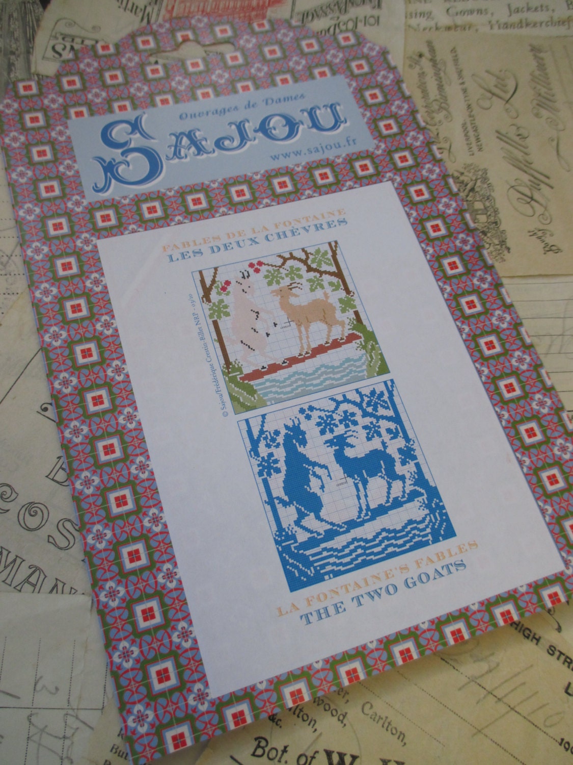 Sajou two goats embroidery kit uk