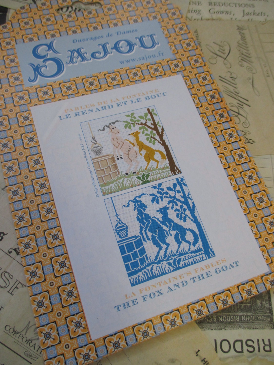 Sajou the Fox and the Goat embroidery uk