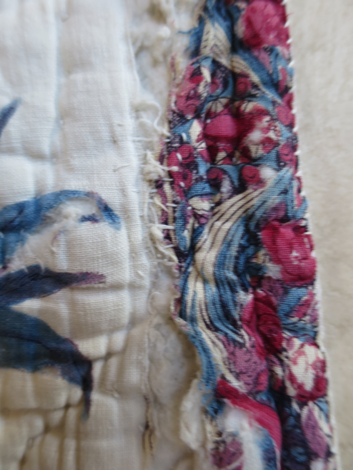 Late 18th-Century French Provençal Quilt with Block-Printed Iris Border