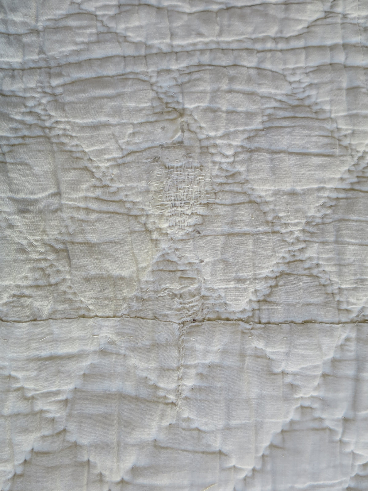 Late 18th-Century French Provençal Quilt with Block-Printed Iris Border