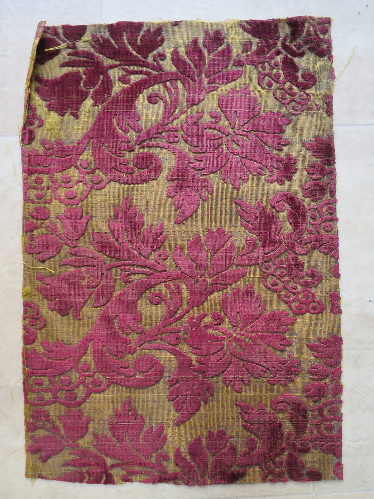 Italian Silk Velvet Panel, c. 1650