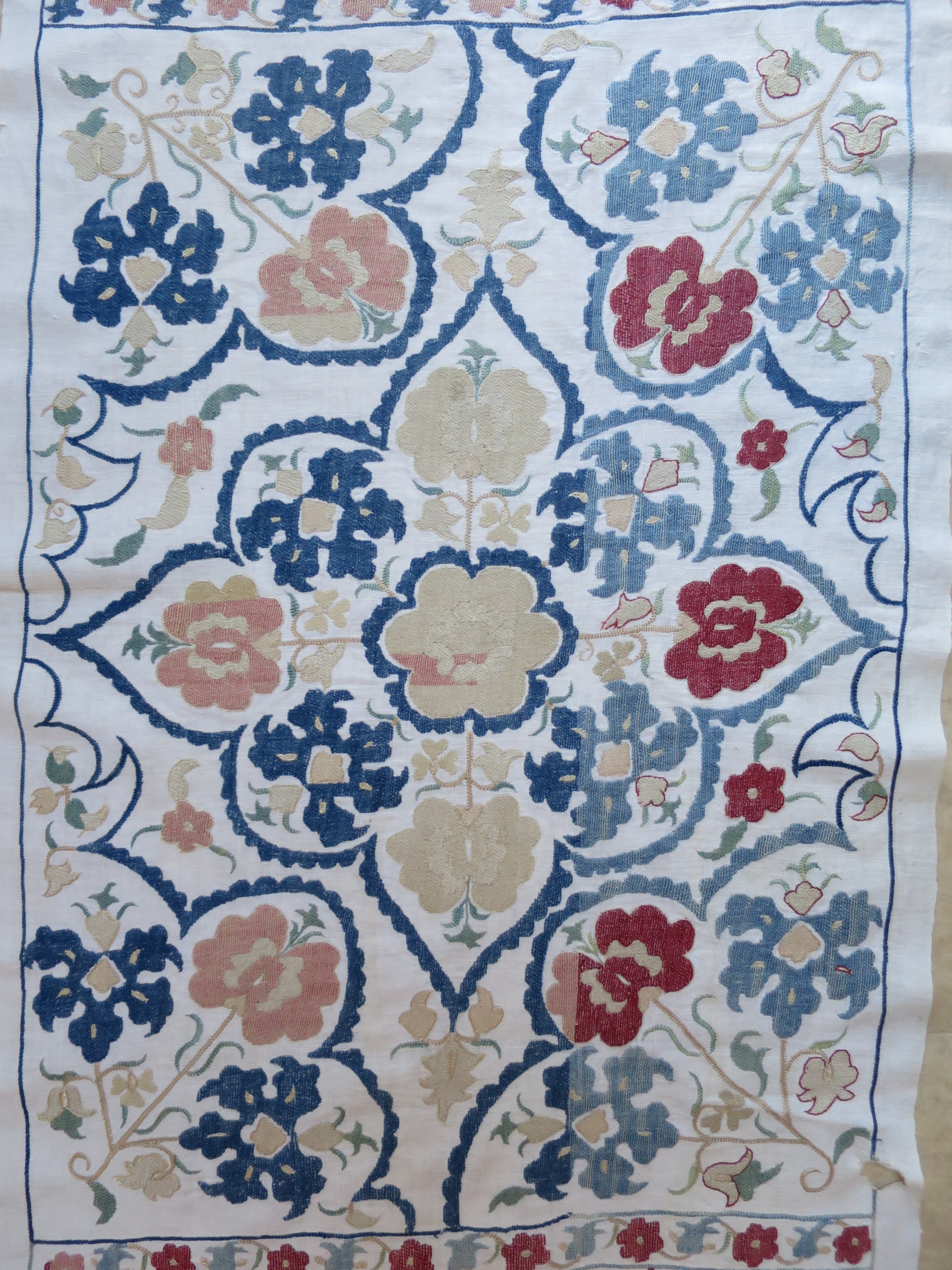 Ottoman Turkish Embroidered Linen Panel, Late 19th Century