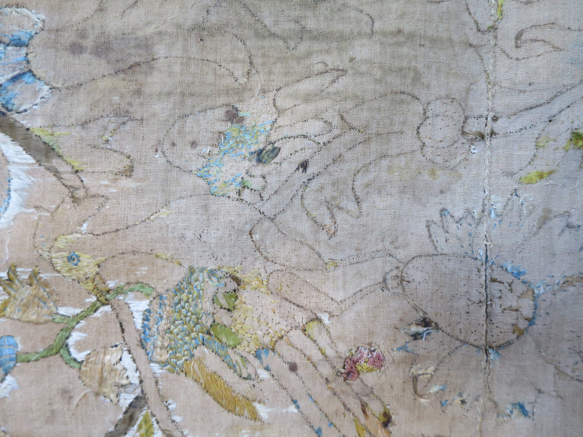 Madonna and Child Silk Work Panel, c. 1600–1650, with Historic Passementerie Repairs