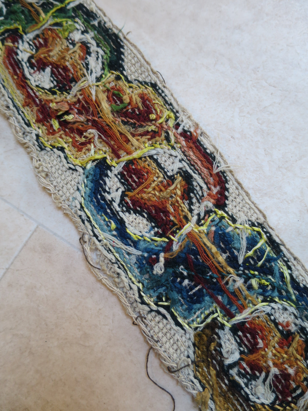 Three Matching Wool & Silk Gros Point Needlework Borders, c. 1680–1720