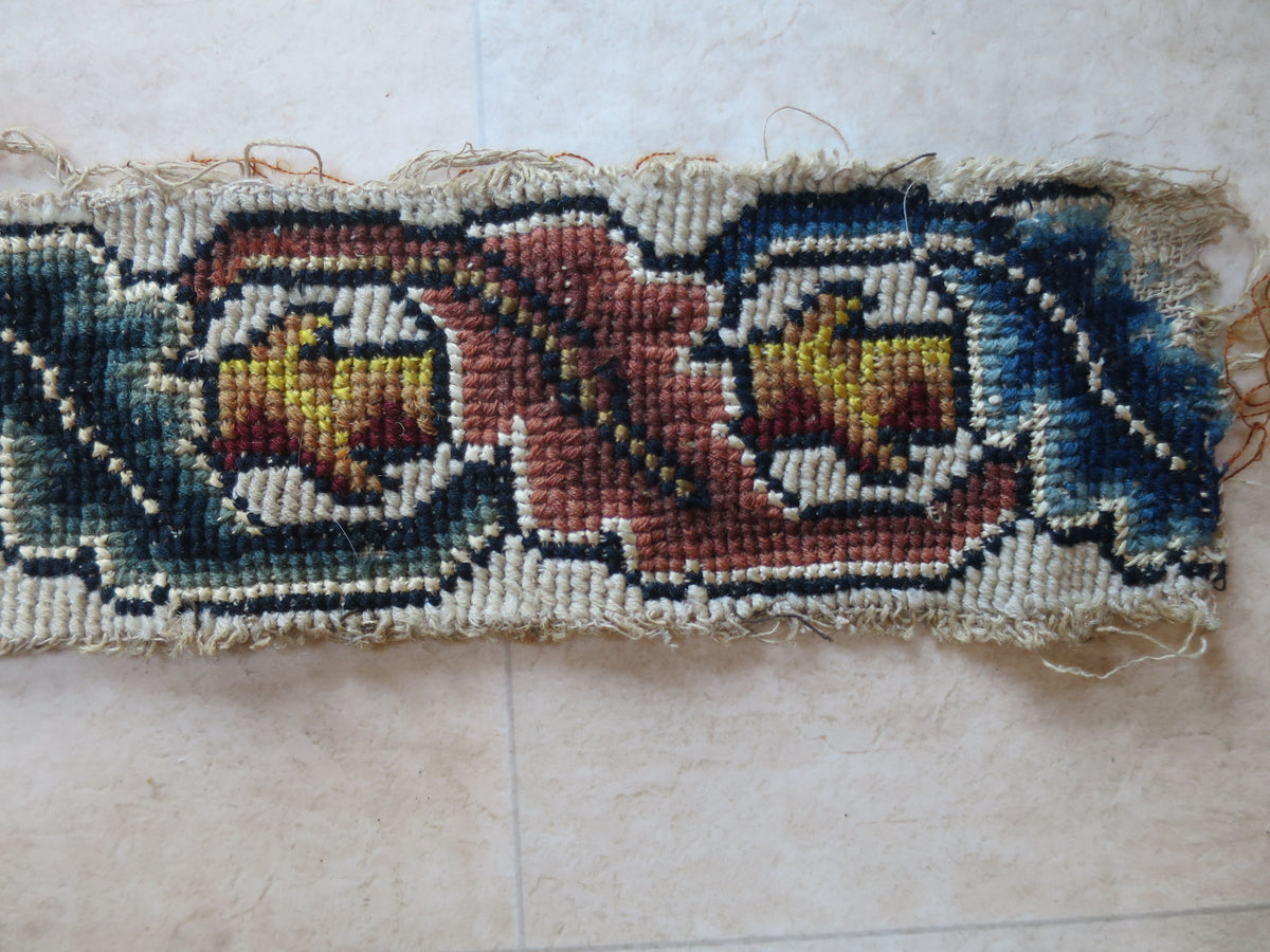 Three Matching Wool & Silk Gros Point Needlework Borders, c. 1680–1720