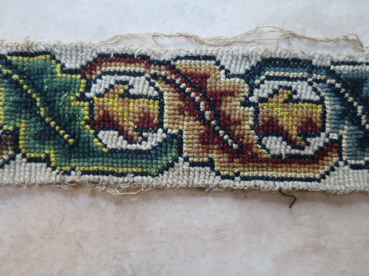 Three Matching Wool & Silk Gros Point Needlework Borders, c. 1680–1720