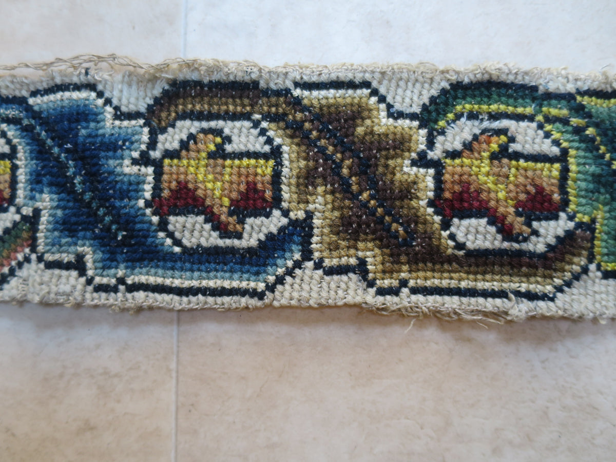 Three Matching Wool & Silk Gros Point Needlework Borders, c. 1680–1720