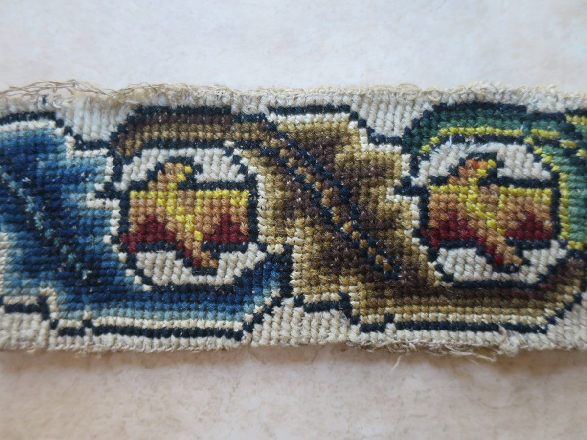 Three Matching Wool & Silk Gros Point Needlework Borders, c. 1680–1720