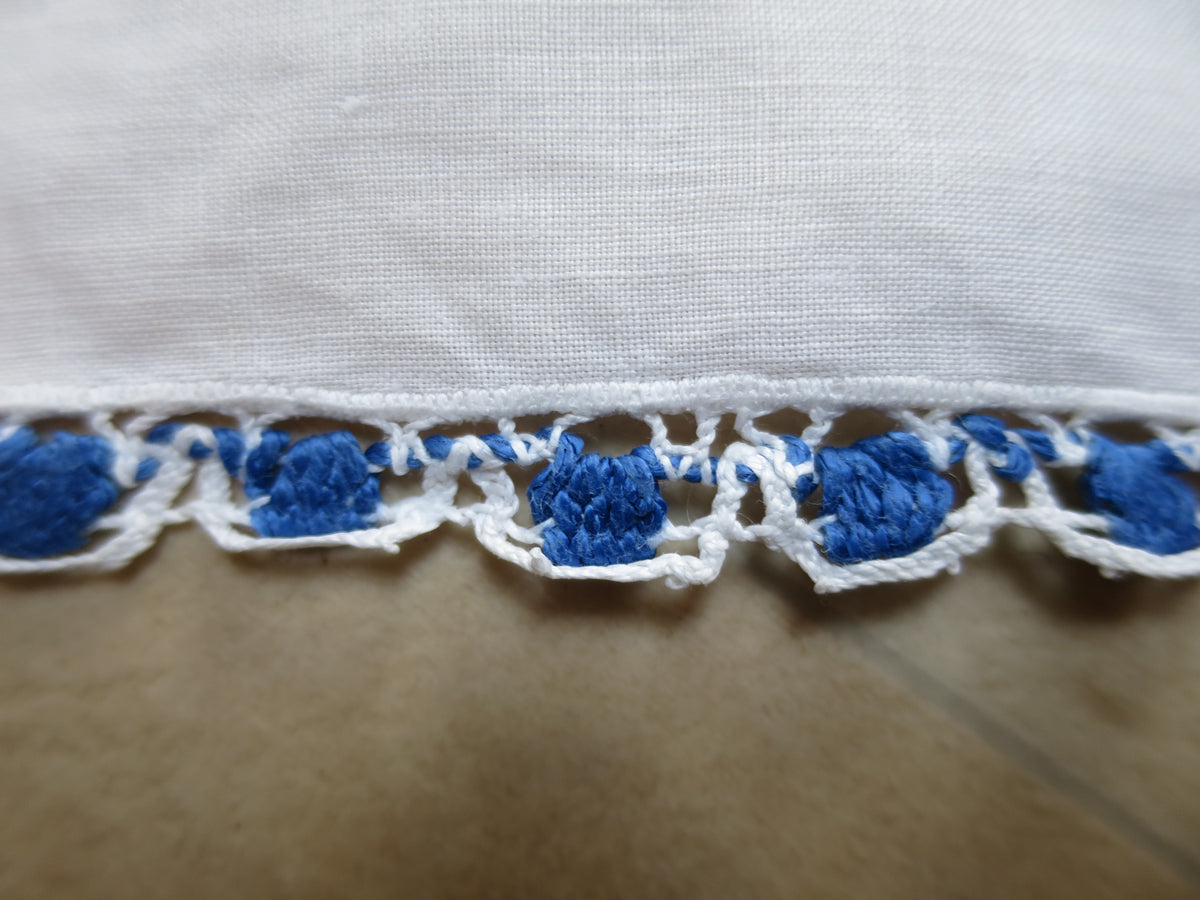 Antique Slovakian / Carpathian Polychrome Bobbin Lace Tablecloth, circa 1910