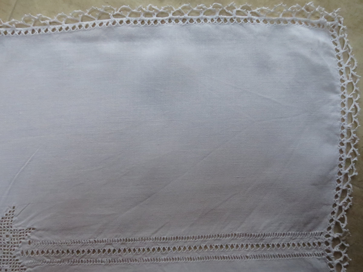 Cypriot Lefkara Linen Bedding Set, Two Sheets & Two Pillowcases, circa 1930