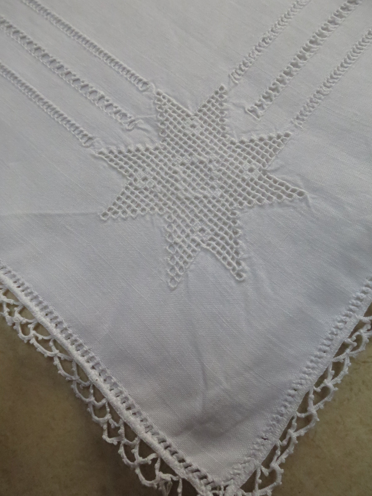 Cypriot Lefkara Linen Bedding Set, Two Sheets & Two Pillowcases, circa 1930