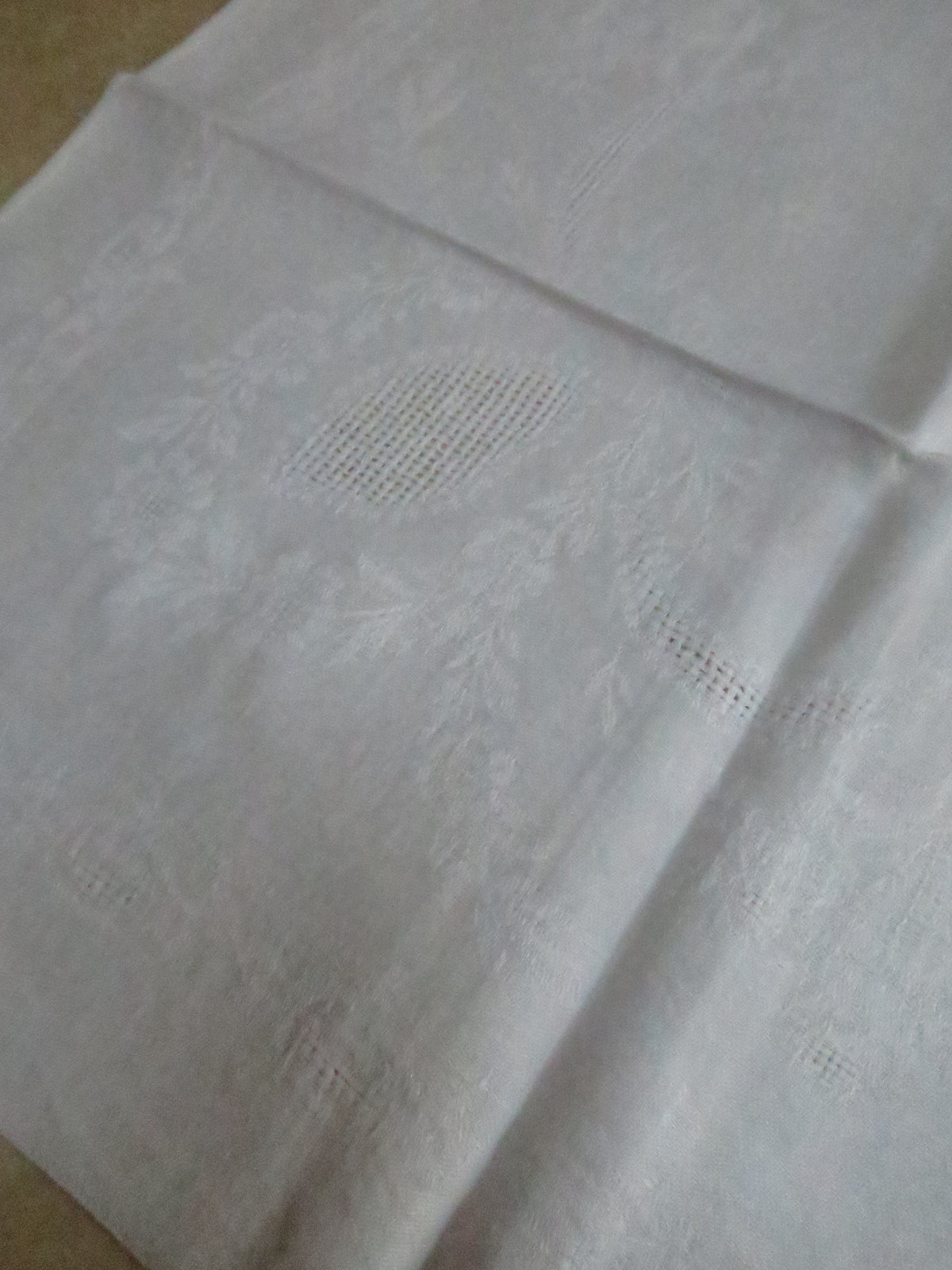 Set of 8 Antique French Linen Damask Dinner Napkins with Padded 'BB' Monogram, c. 1910