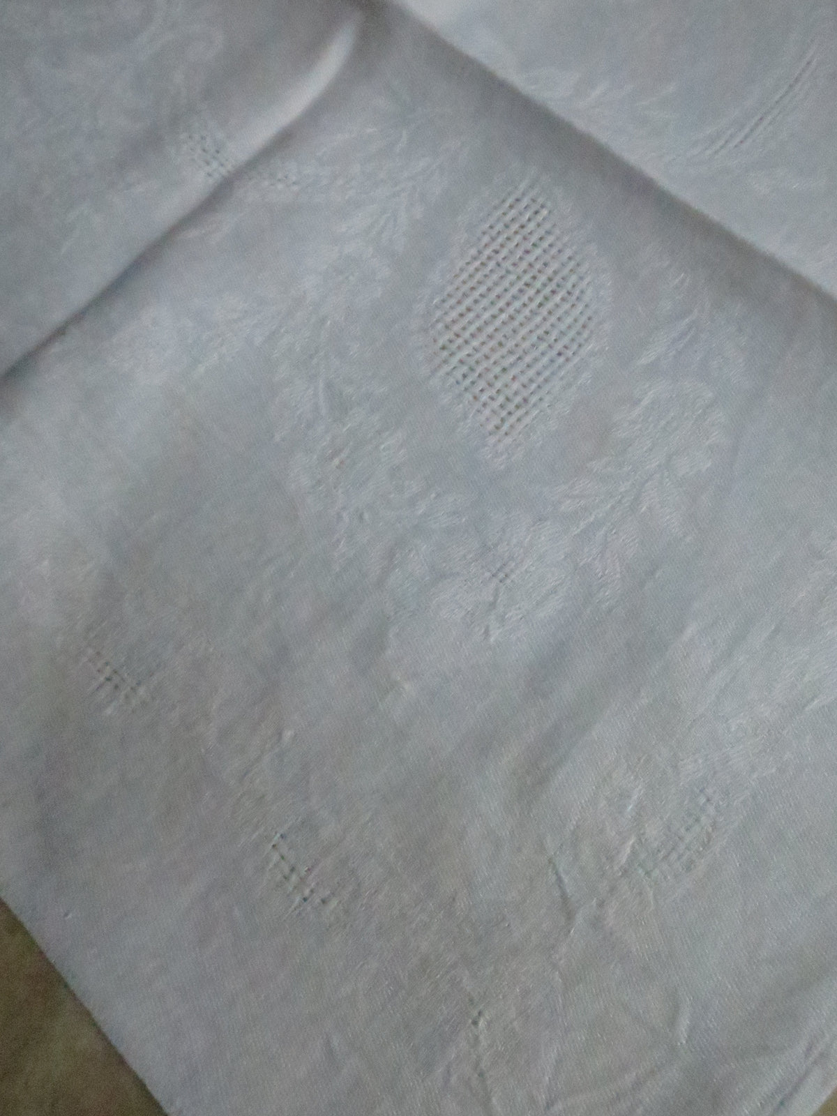 Set of 8 Antique French Linen Damask Dinner Napkins with Padded 'BB' Monogram, c. 1910