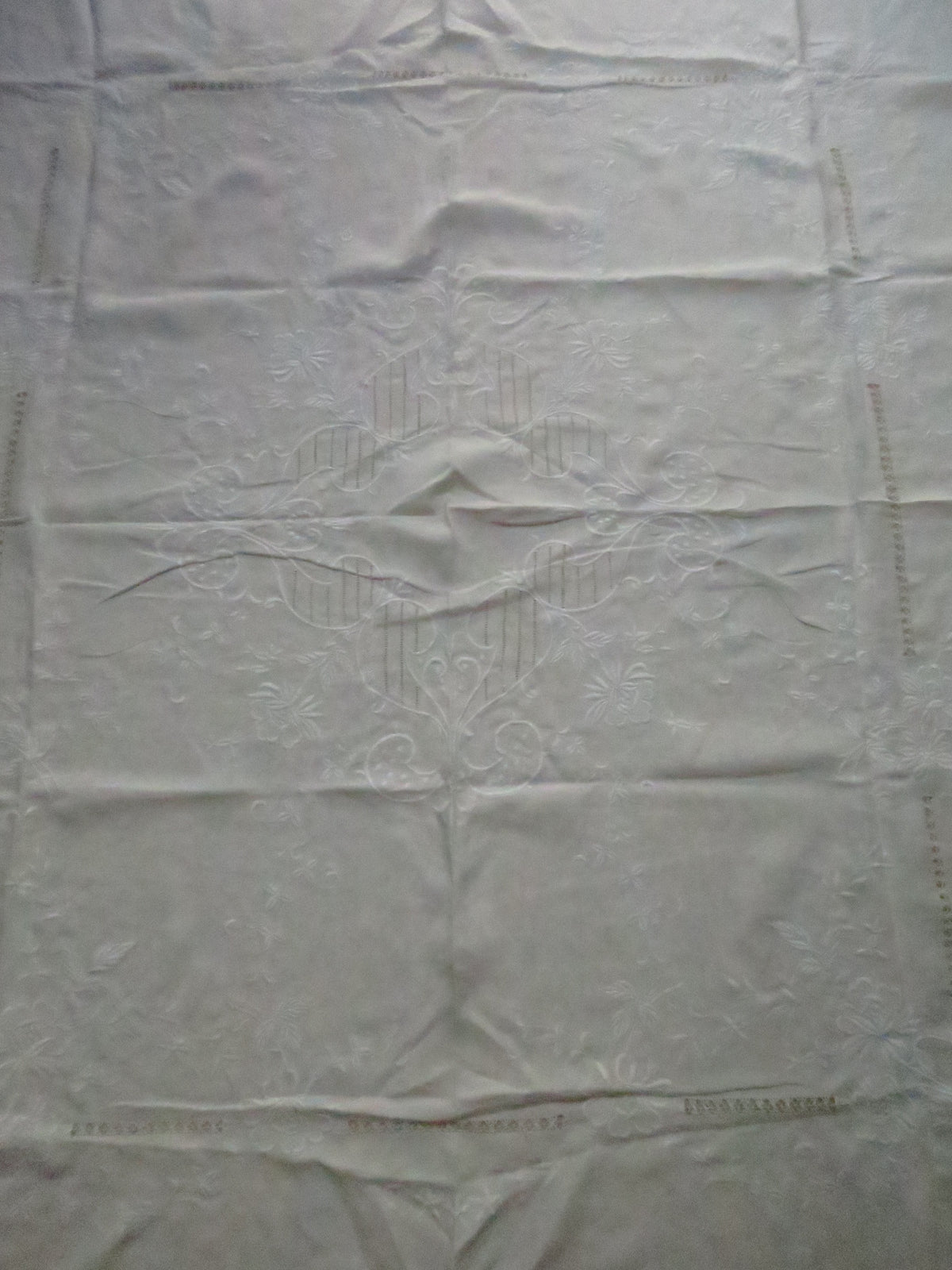 Antique Linen Bedspread / Banquet Cloth, c. 1915