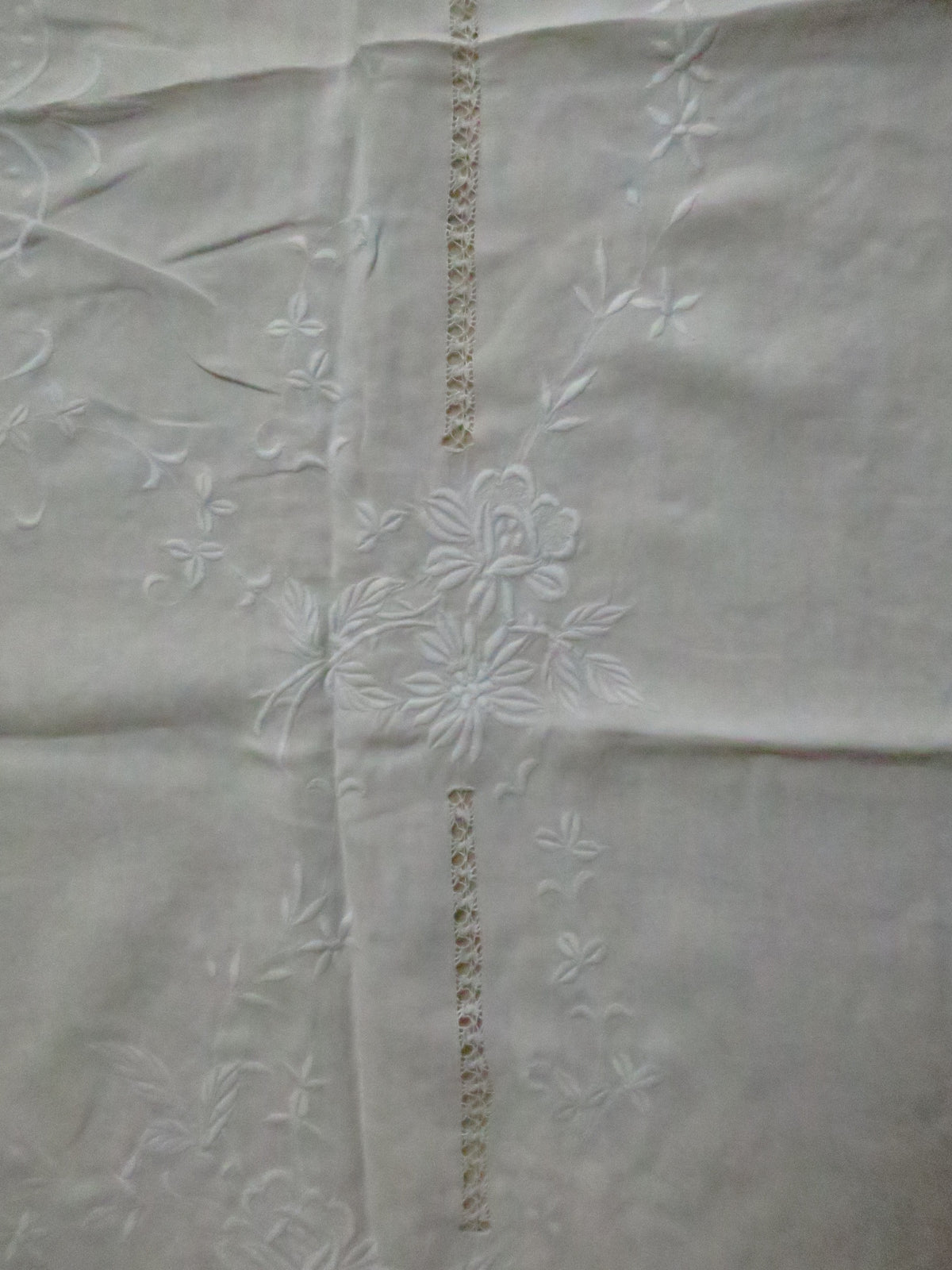 Antique Linen Bedspread / Banquet Cloth, c. 1915
