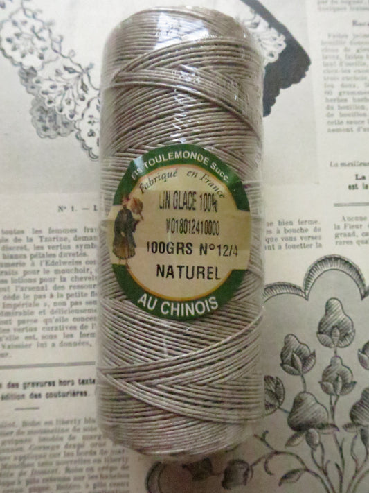Sajou Fil au Chinois Waxed Natural Linen Thread 12/4