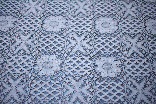 Off White Nottingham Cluny Lace Fabric- Liturgical Ecclesiastical- 140cm Wide