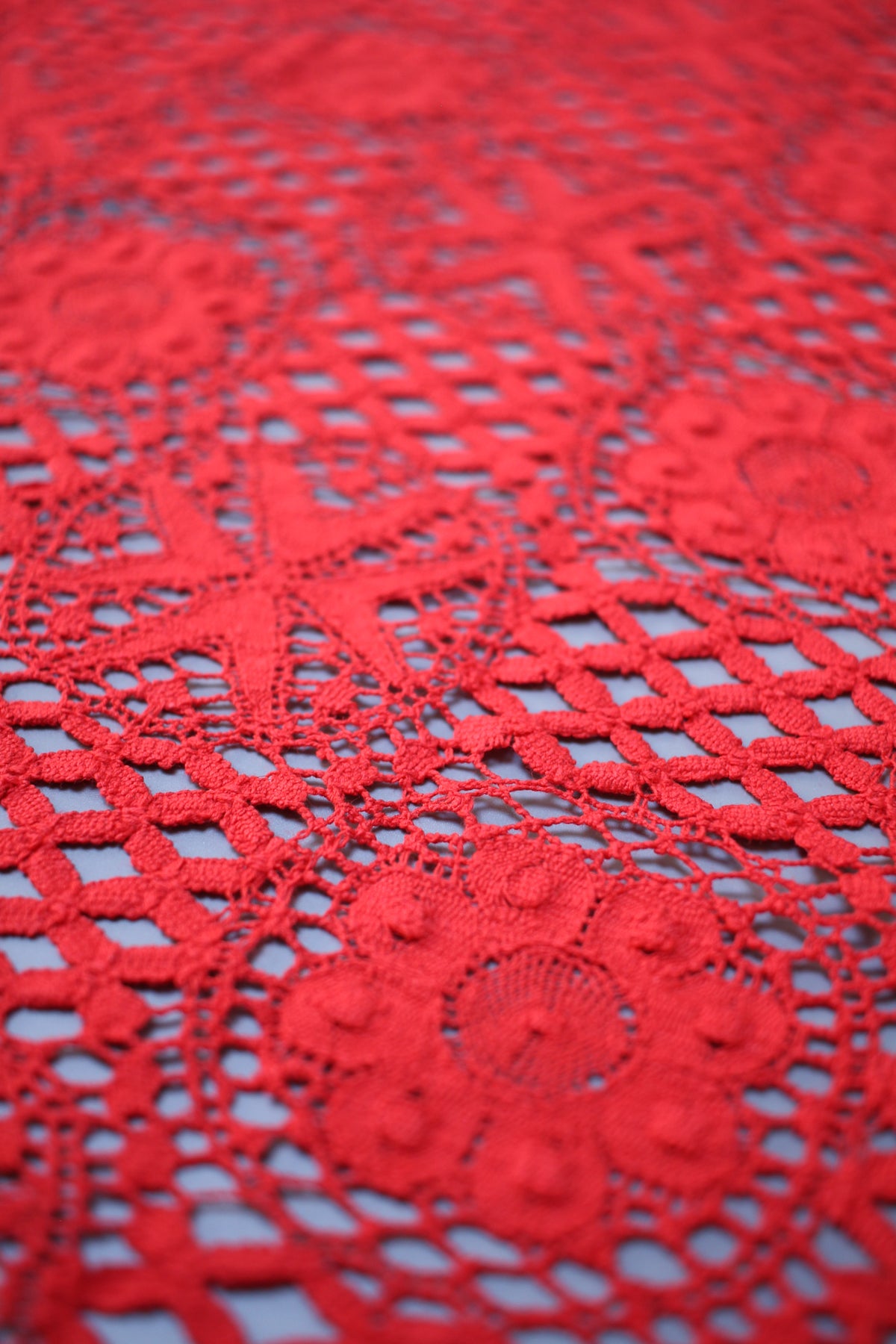 Red Nottingham Cluny Lace Fabric- Liturgical Ecclesiastical- 140cm Wide