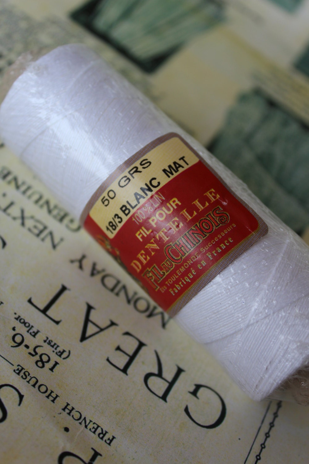 Sajou White Matt Linen Fil au Chinois Lace Making Thread- All Sizes- 18-60