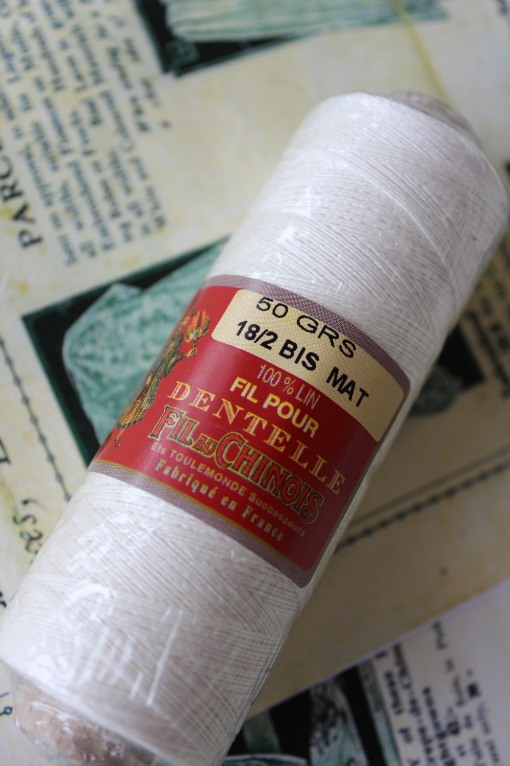 Sajou Ecru Matt Linen Fil au Chinois Lace Making Thread- All Sizes- 18-60