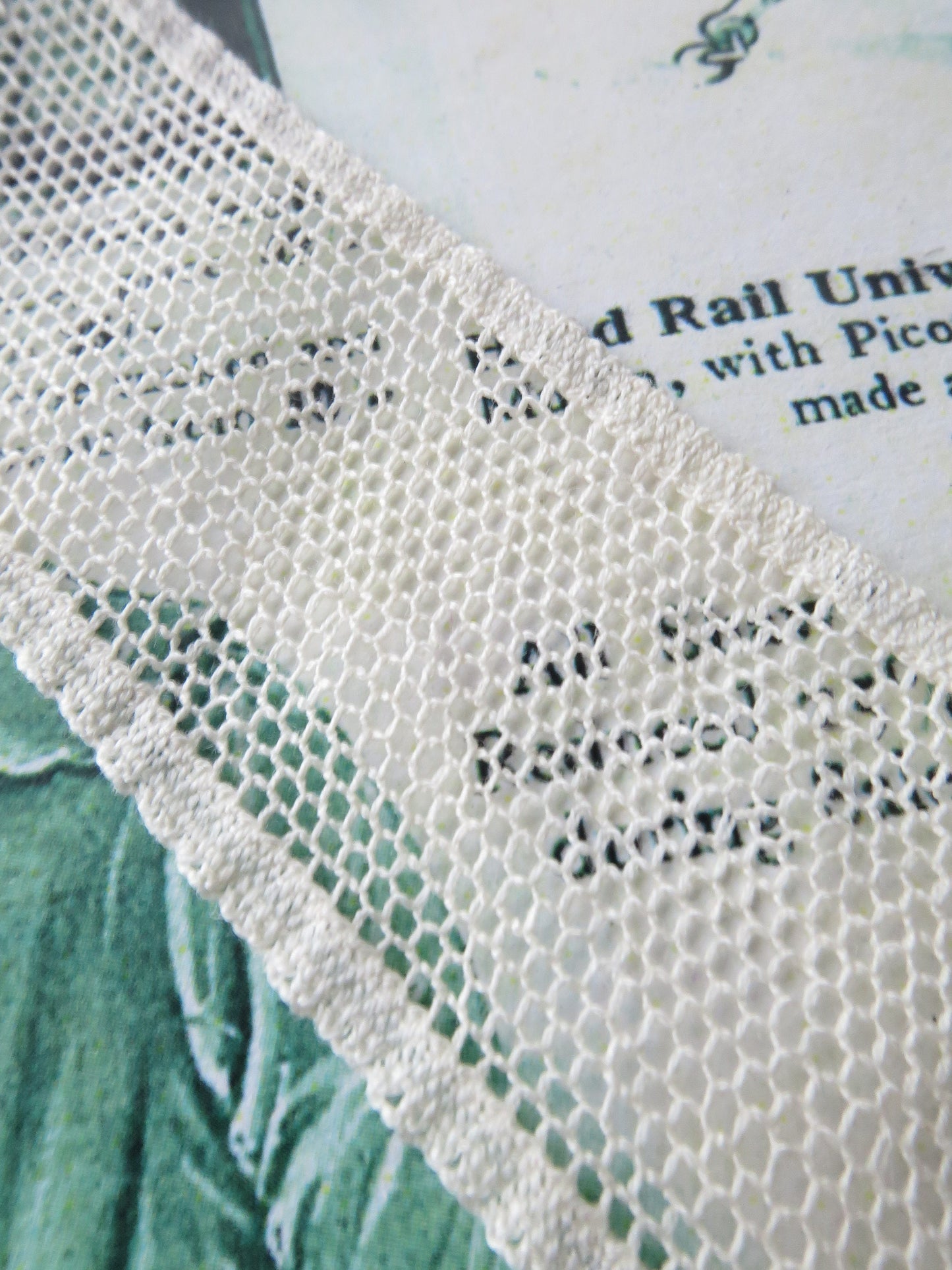 Ecru English Nottingham Lace- Plain Net Insertion- 2.5 cm