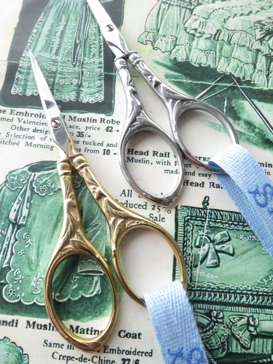 Sajou Peacock Hand Paired Embroidery Scissors- Gilded or Chrome