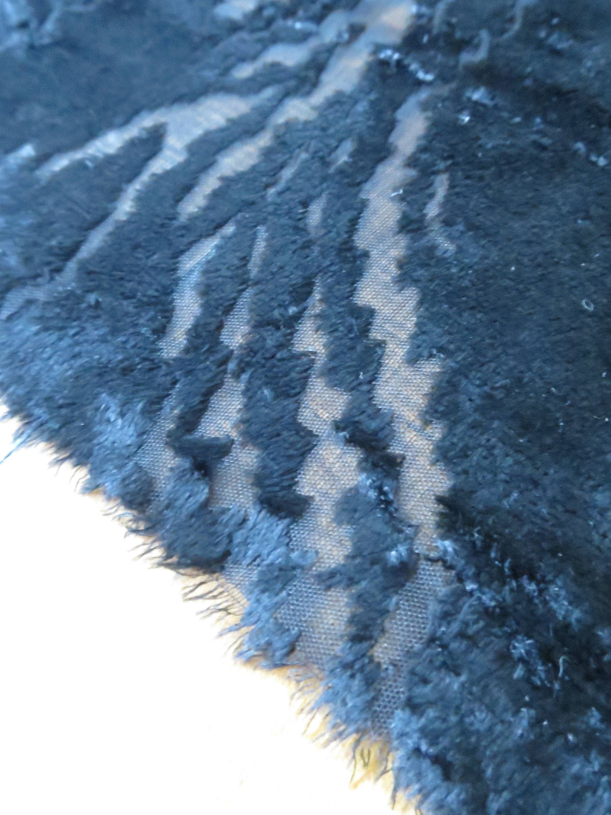 Antique Art Deco Faux Silk Velvet Devore Fabric- 90 x 310 cm
