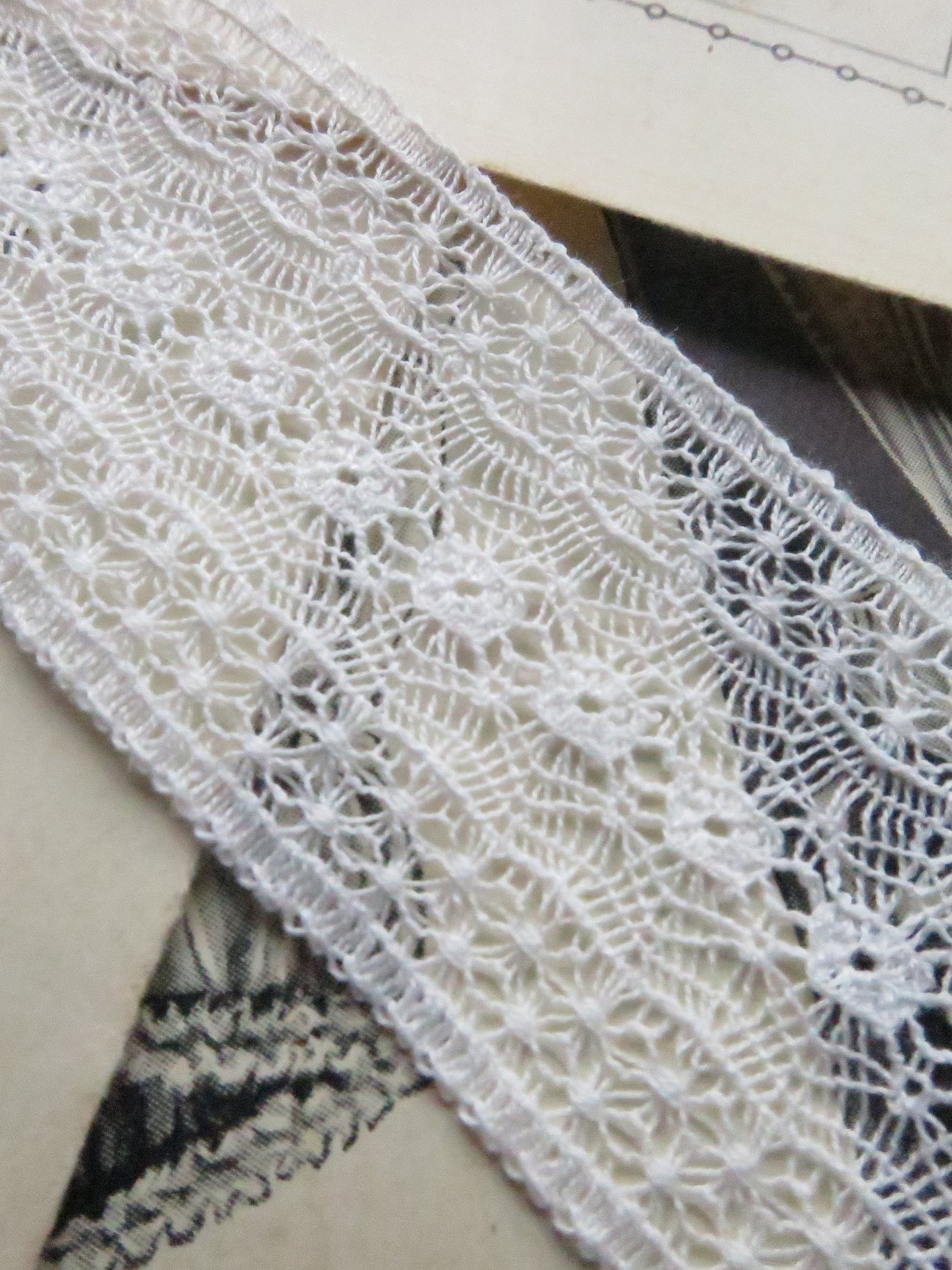 White English Nottingham Lace- Delicate- Insertion- 2.7 cm