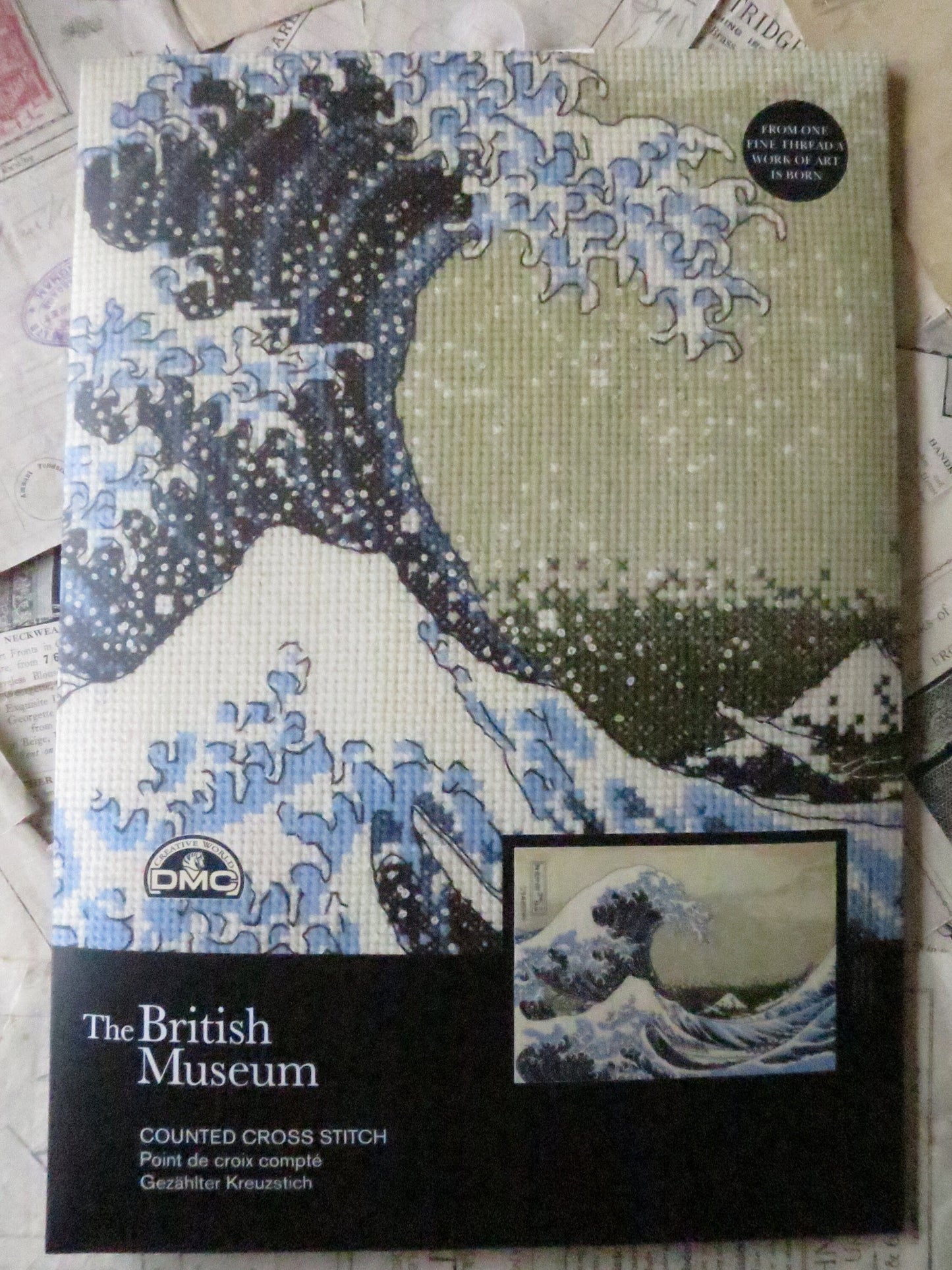 The British Museum 'The Great Wave' Katsushika Hokusai- Cross Stitch Embroidery Kit