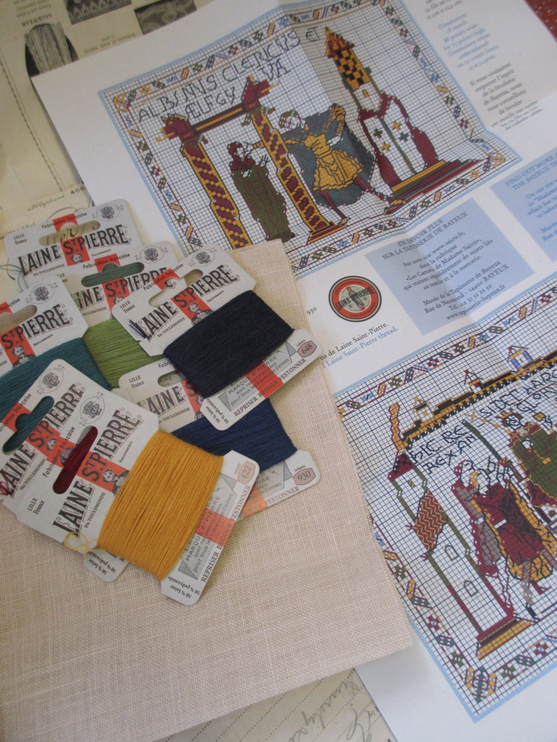 Sajou Museum & Heritage Bayeux Tapestry Embroidery Kit- Aelfgyva and Harold