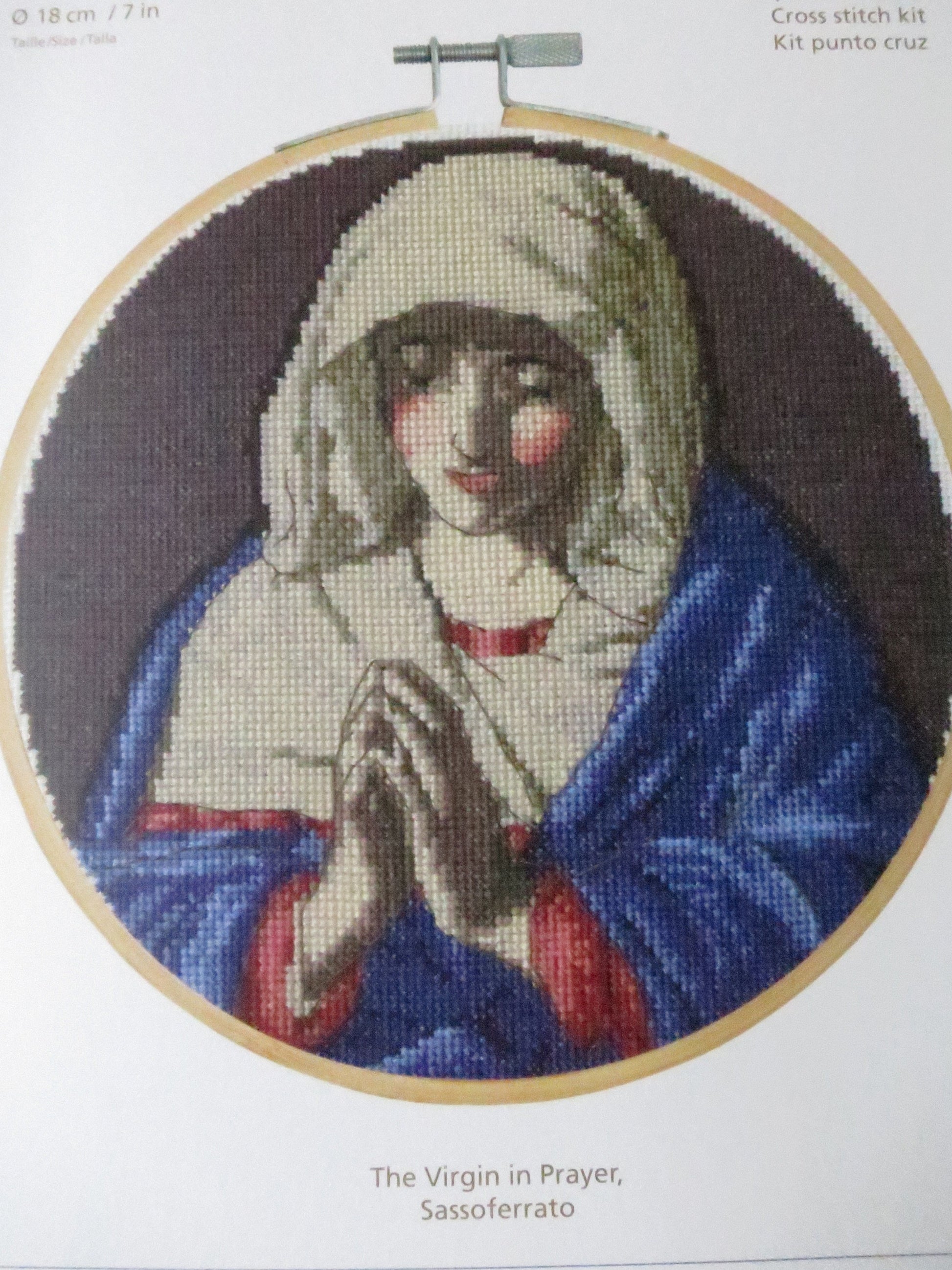 The National Gallery 'The Virgin in Prayer' Sassoferrato- Cross Stitch Embroidery Kit
