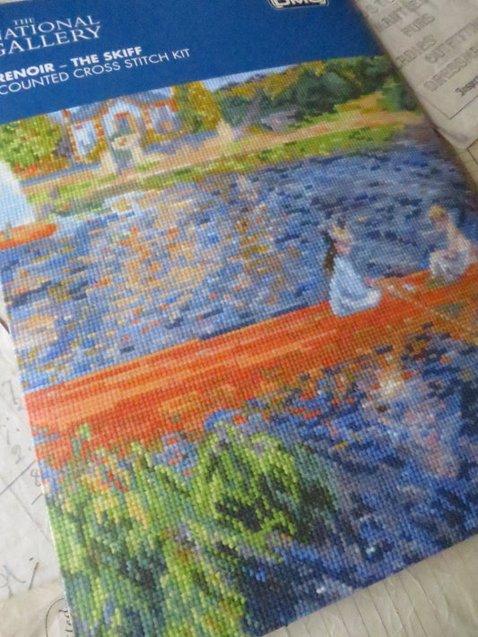 The National Gallery 'The Skiff' Renoir- Cross Stitch Embroidery Kit