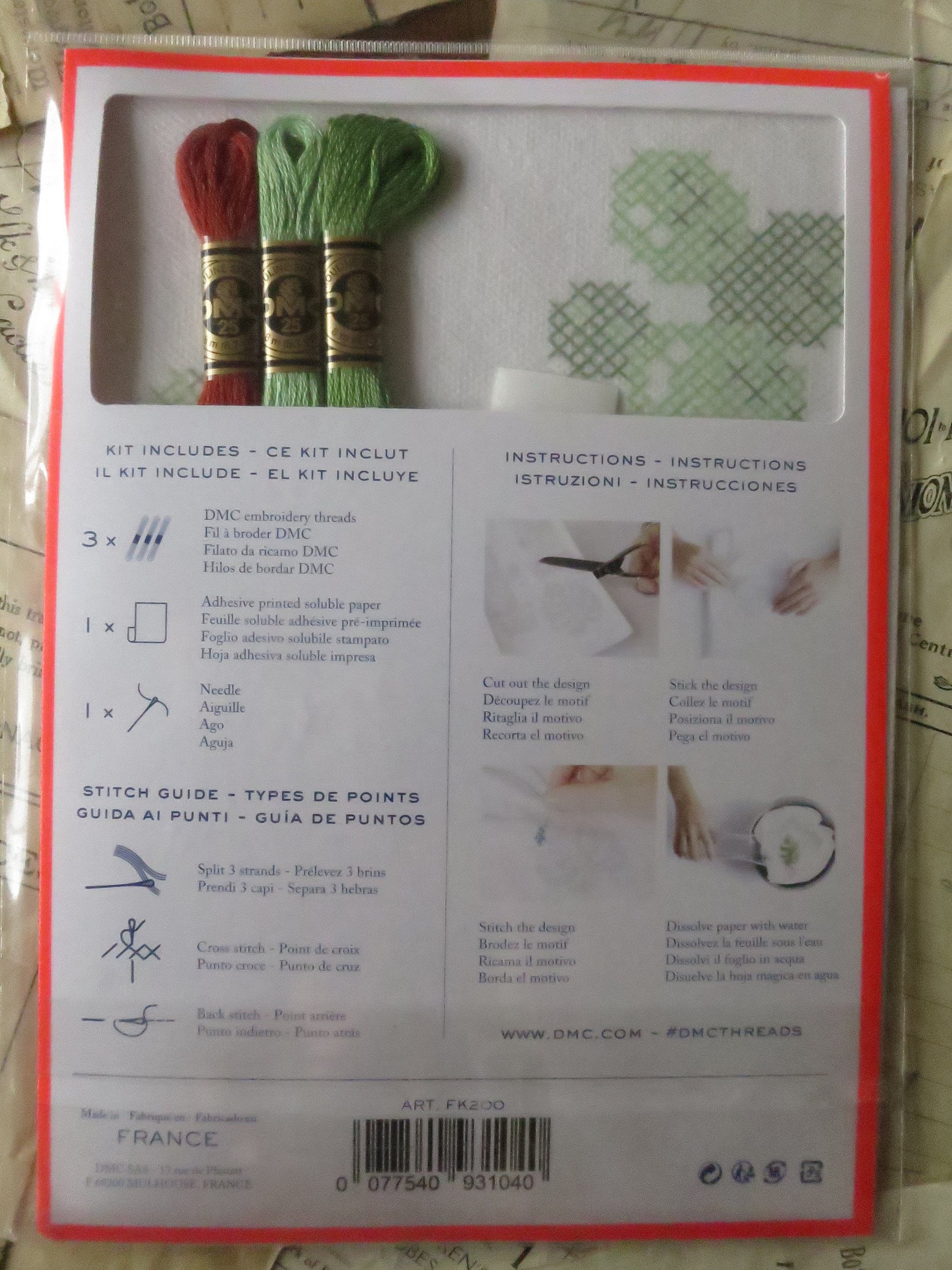 Cactus Collection Magic Paper Cross Stitch Embroidery Kit DMC