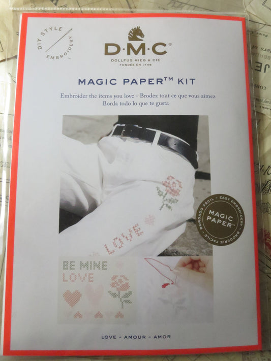 Love Collection Magic Paper Cross Stitch Embroidery Kit DMC