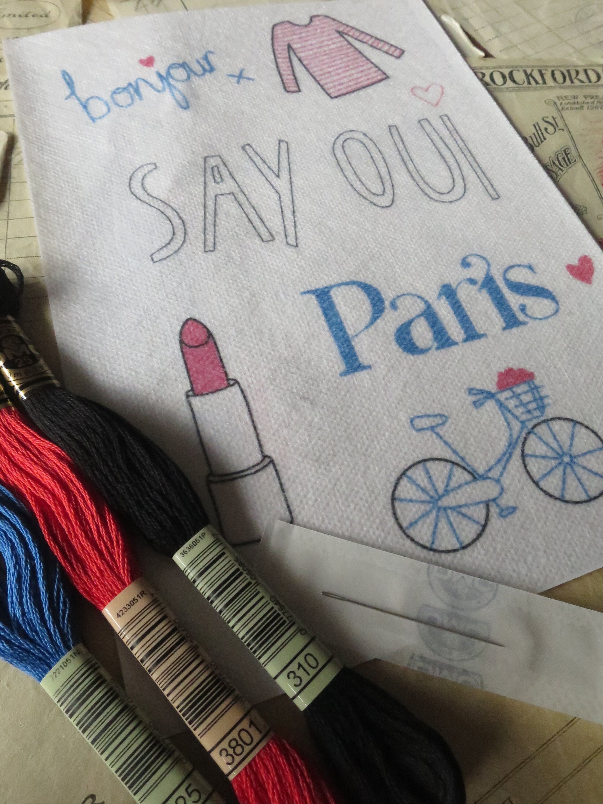 Paris Collection Magic Paper Embroidery Kit DMC