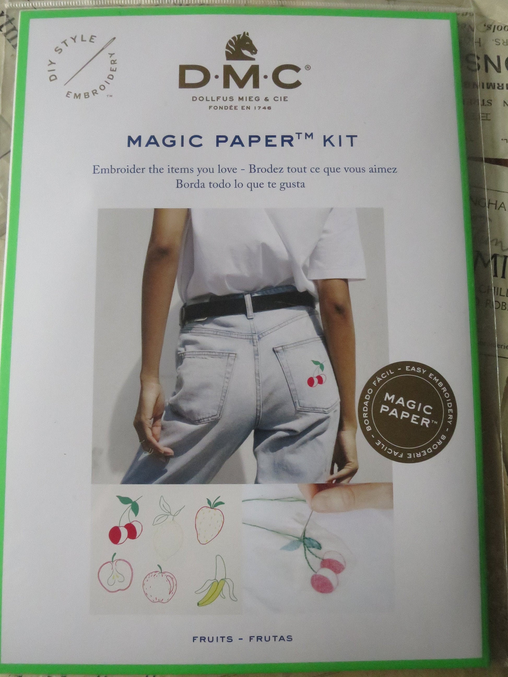 Fruits Collection Magic Paper Embroidery Kit DMC
