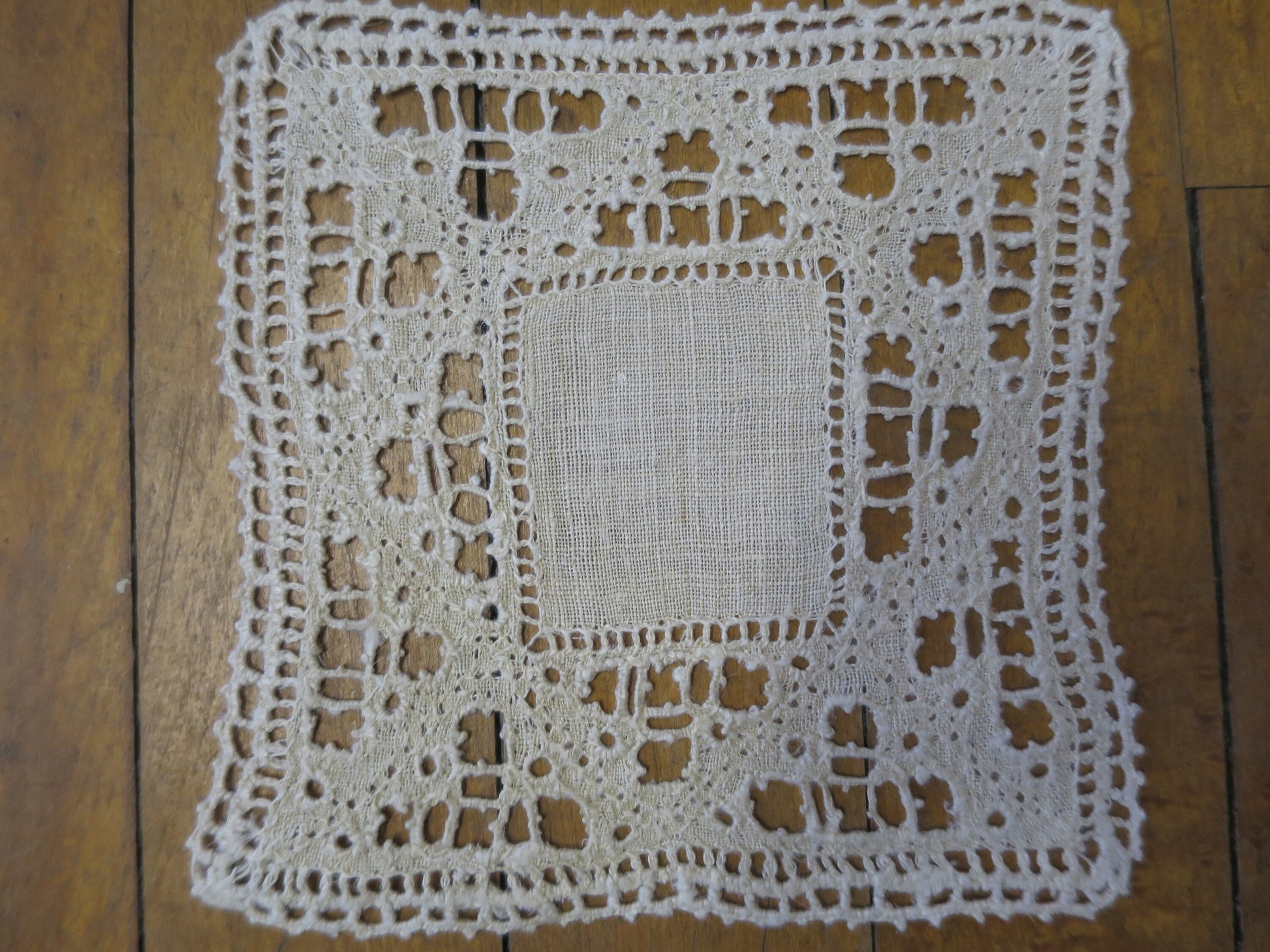 Antique Edwardian Irish Linen Mats- Hand Worked Lefkara Embroidery