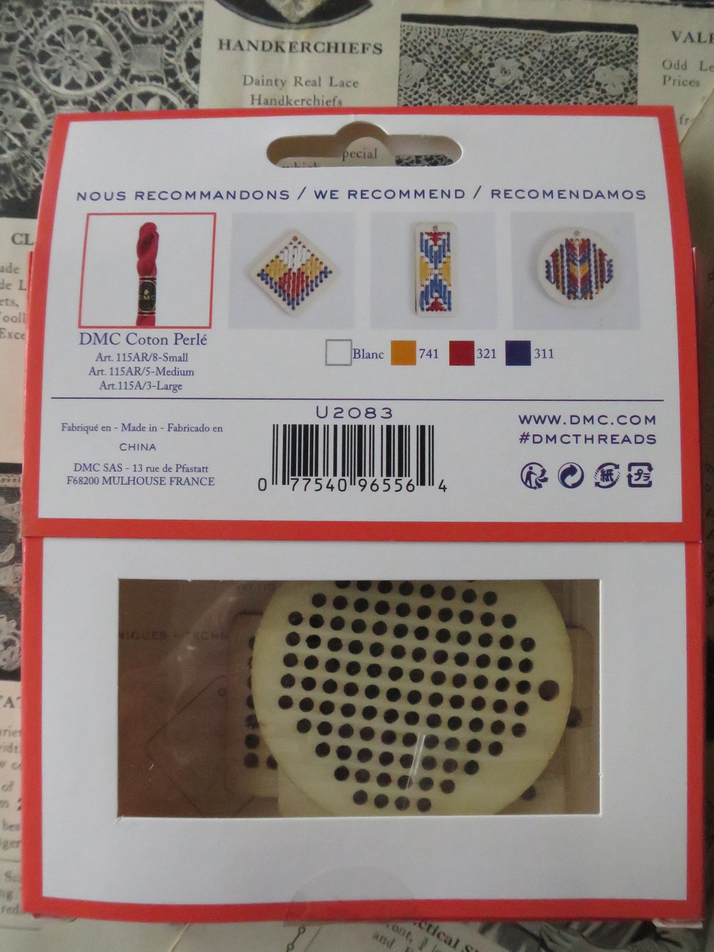 Wooden Pendants to Embroider Kit- DMC- Projects for Kids & Teenagers