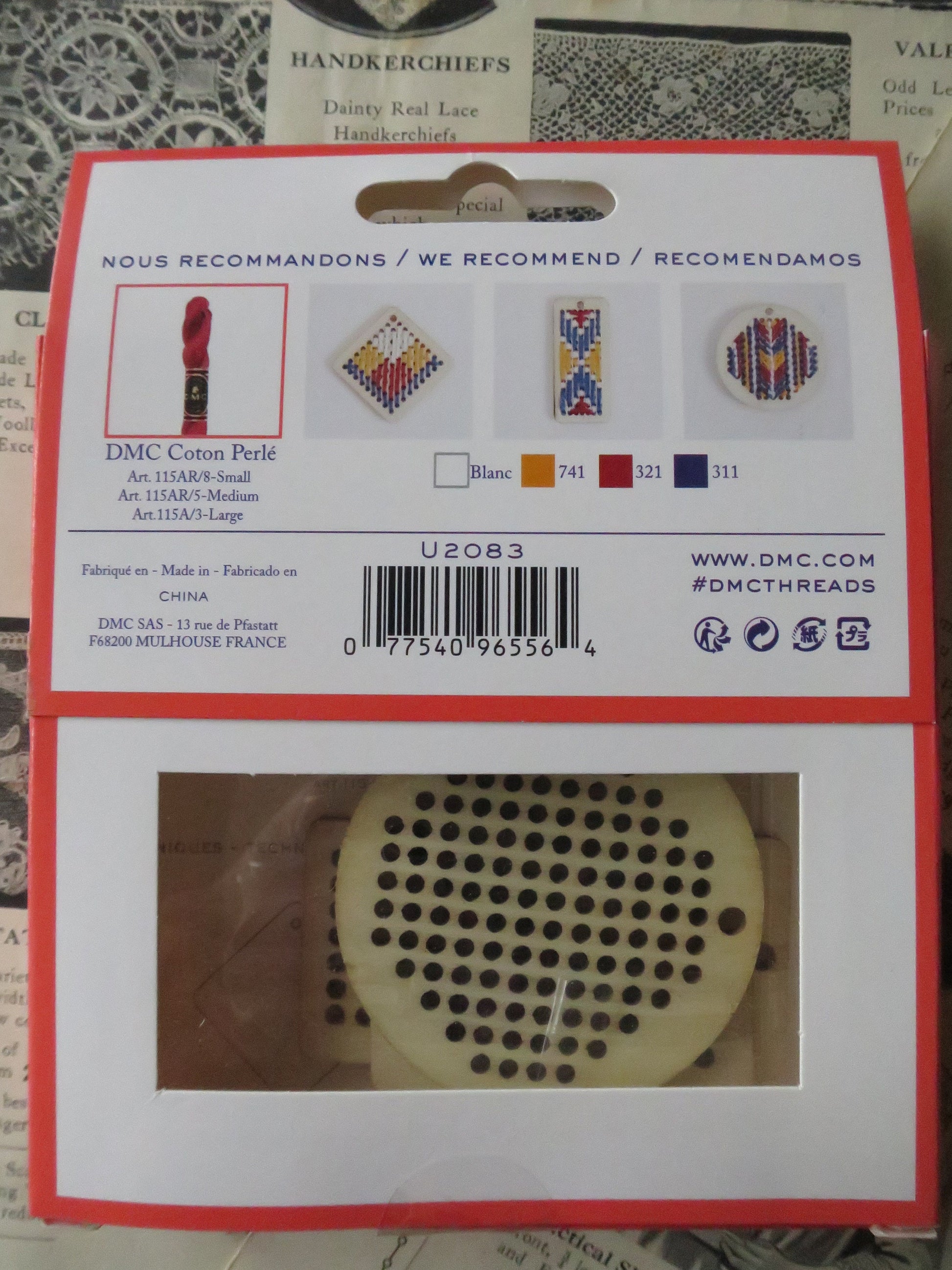 Wooden Pendants to Embroider Kit- DMC- Projects for Kids & Teenagers