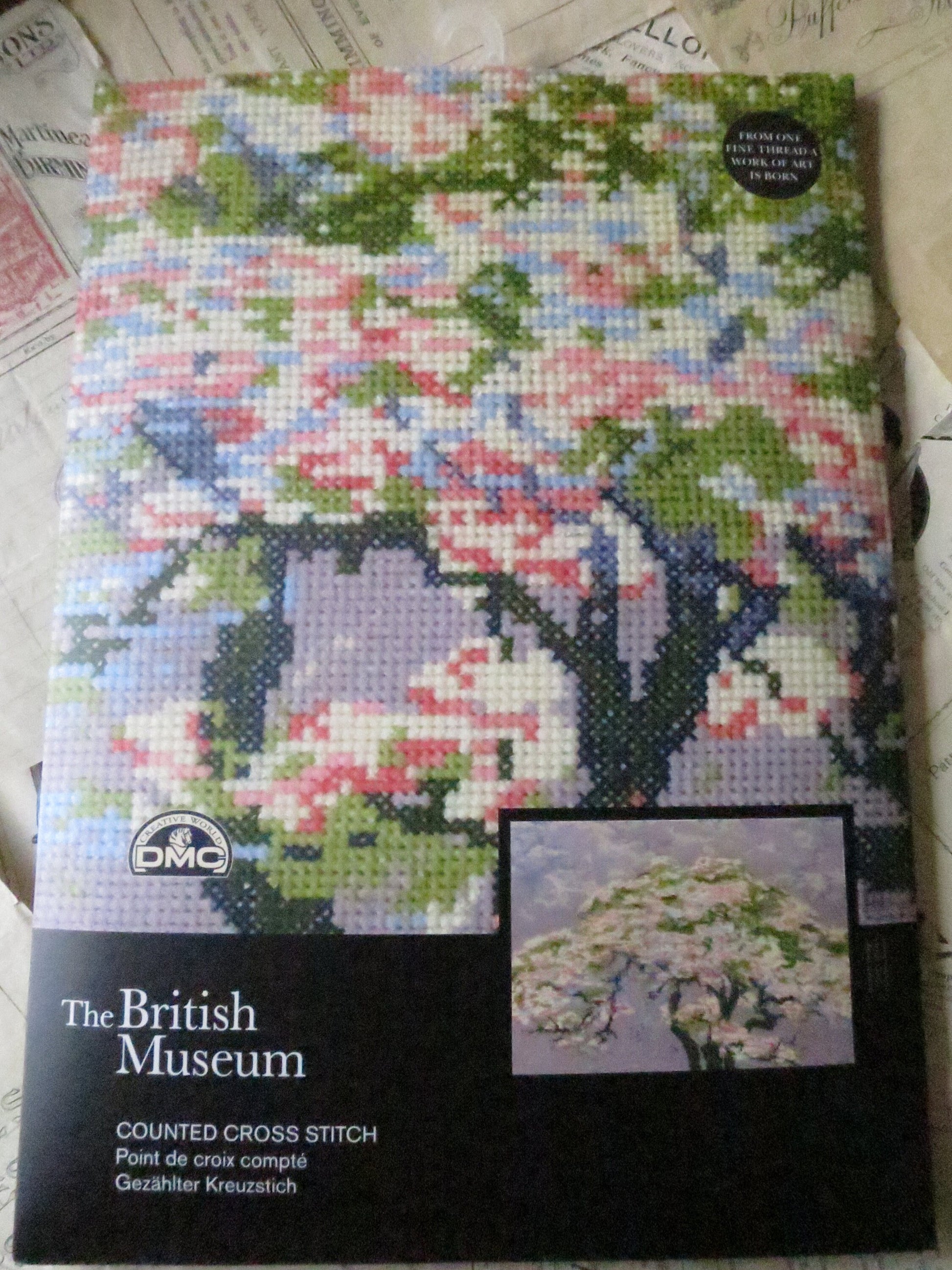 The British Museum 'A Tree in Blossom' William Giles- Cross Stitch Embroidery Kit
