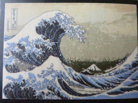 The British Museum 'The Great Wave' Katsushika Hokusai- Cross Stitch Embroidery Kit