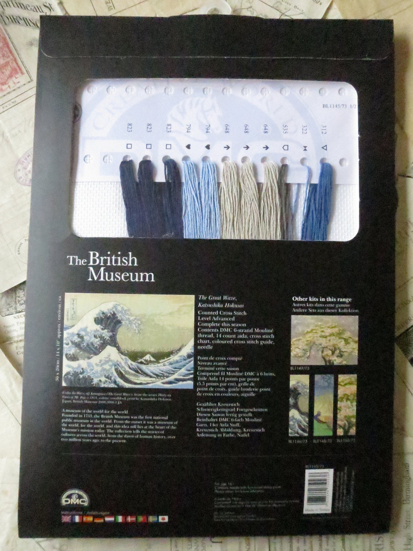 The British Museum 'The Great Wave' Katsushika Hokusai- Cross Stitch Embroidery Kit