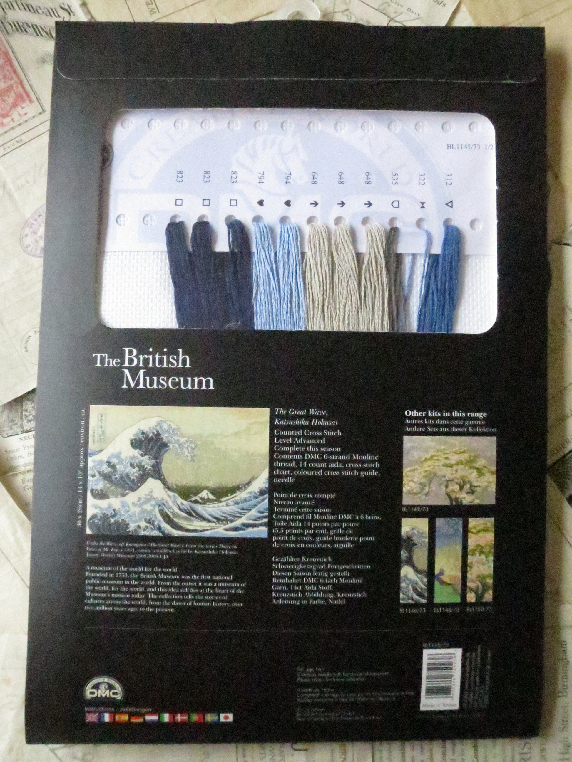 The British Museum 'The Great Wave' Katsushika Hokusai- Cross Stitch Embroidery Kit