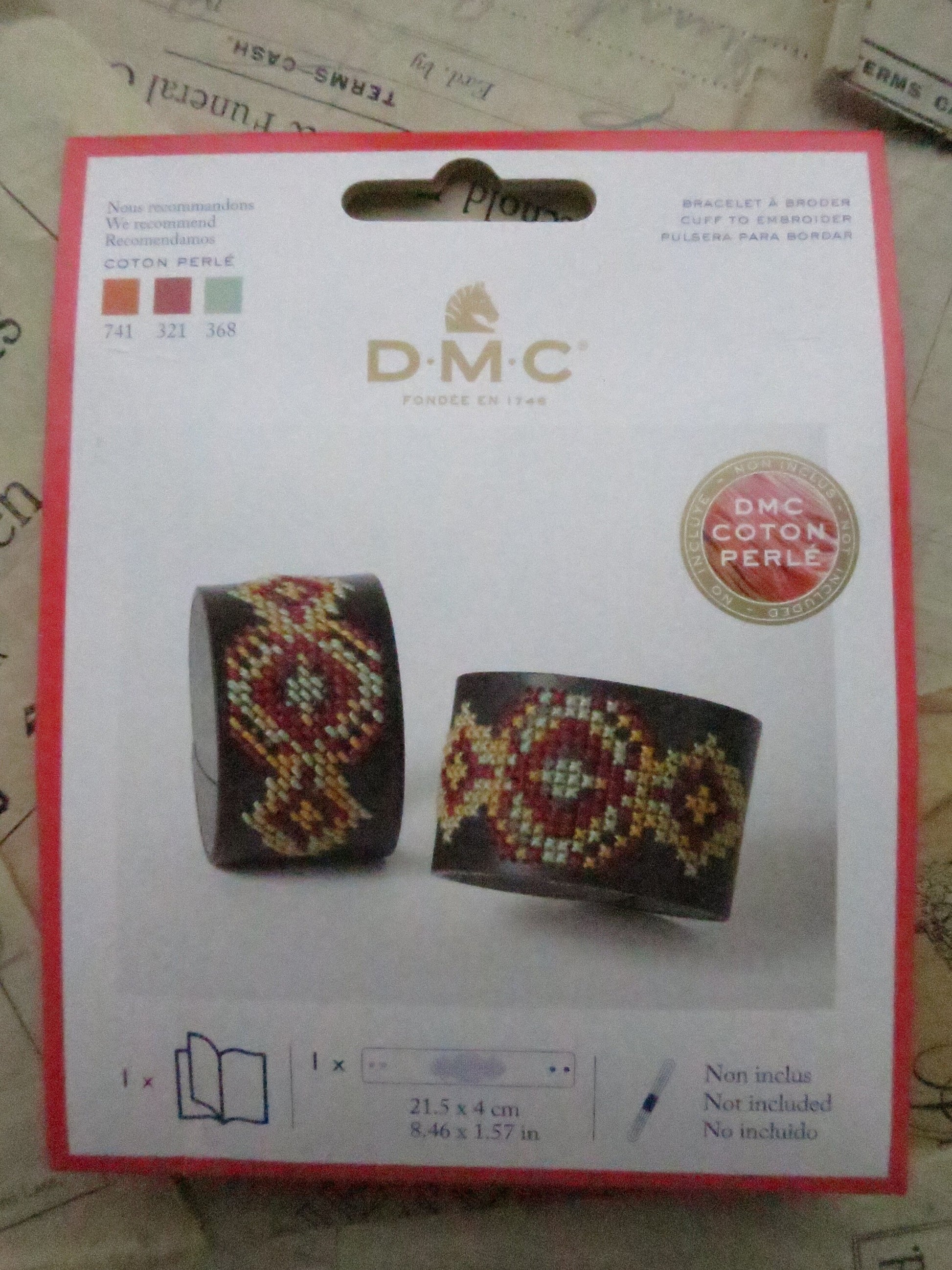 Leatherette Bracelet to Embroider Kit- DMC- Projects for Kids & Teenagers
