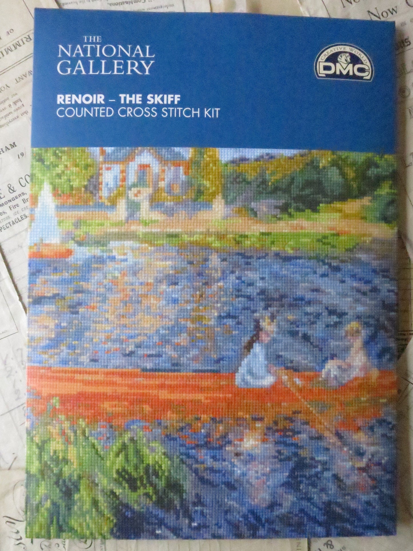 The National Gallery 'The Skiff' Renoir- Cross Stitch Embroidery Kit