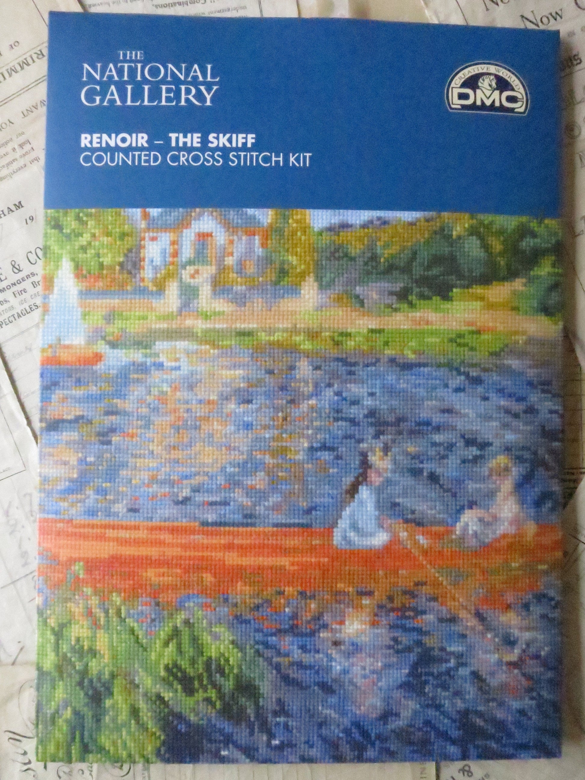 The National Gallery 'The Skiff' Renoir- Cross Stitch Embroidery Kit