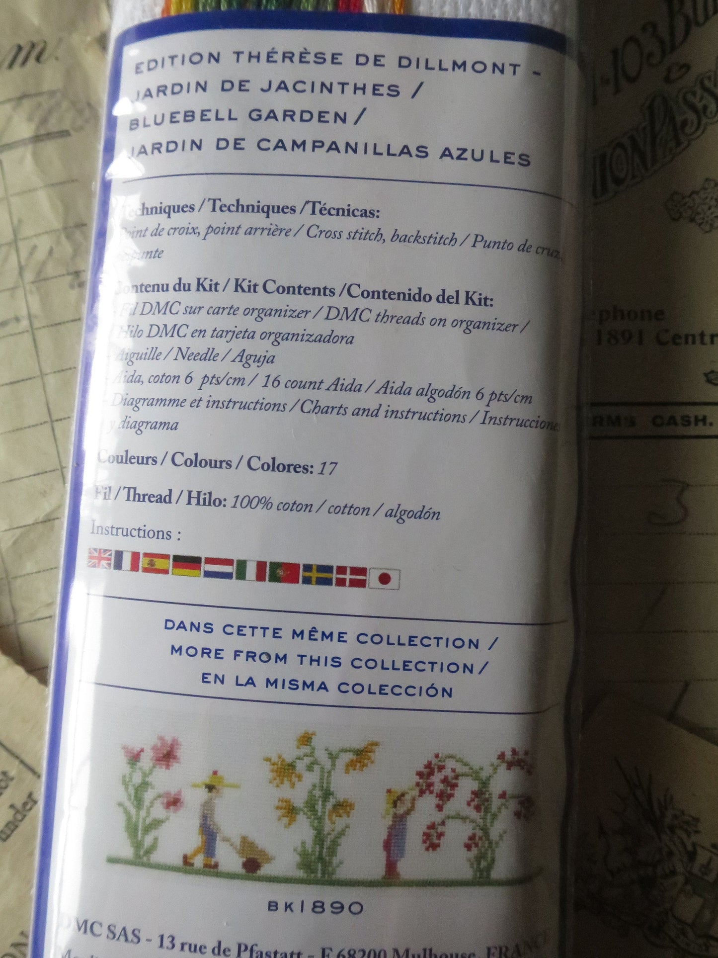 DMC Children's Hyacinth Garden Bookmark Cross Stitch Embroidery Kit
