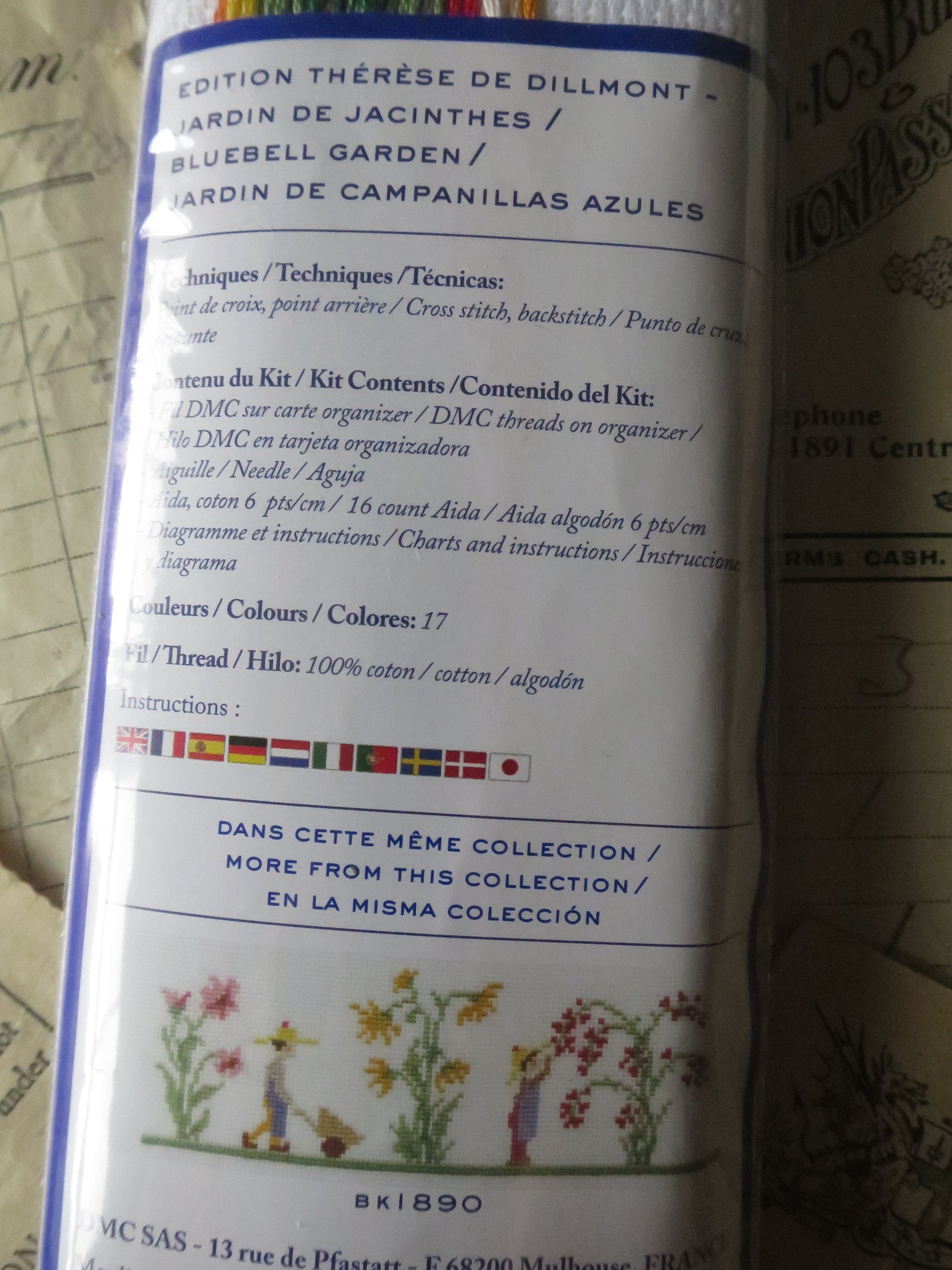 DMC Children's Hyacinth Garden Bookmark Cross Stitch Embroidery Kit